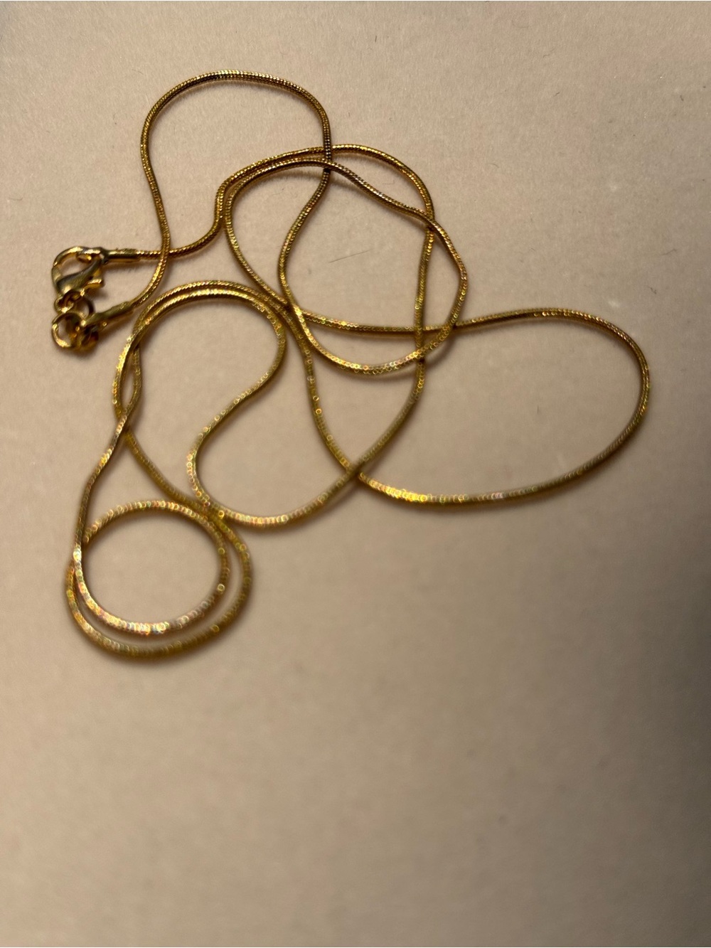 Gold plated gold tone Snake Chain Necklace - marked 750
